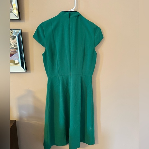 J crew bow tie neck dress in 365 crepe cap sleeve green size 4 - Picture 4 of 5